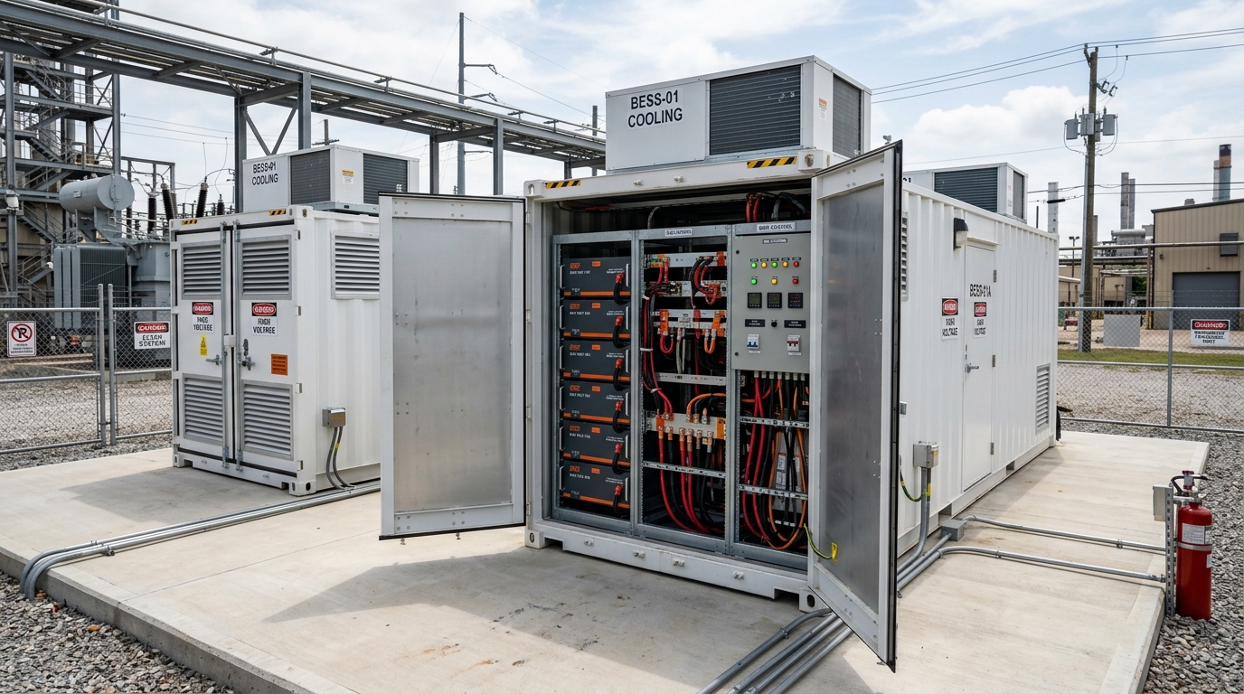 Contenedor BESS Industrial y Racks de Baterías de Litio LiFePO4