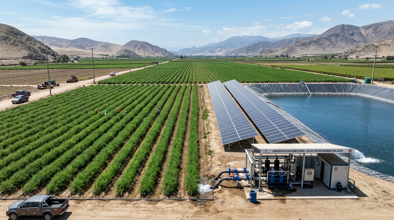 Planta de Bombeo Solar en Fundo Agrícola y Reservorio de Irrigación