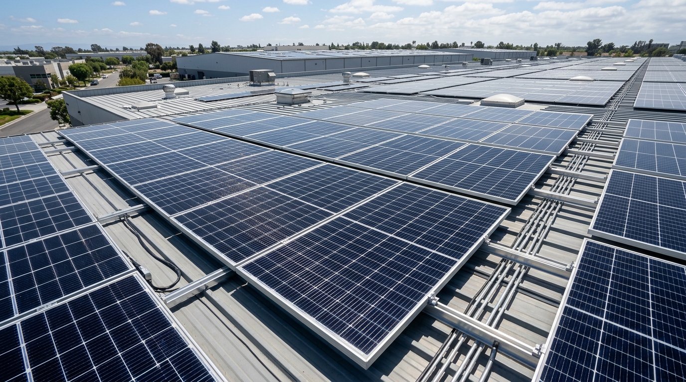 Instalación Solar Fotovoltaica en Techos de Galpones Industriales